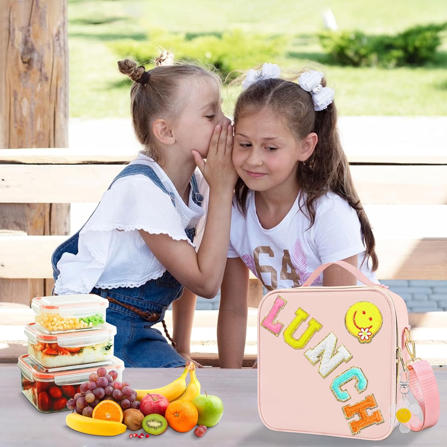 Lonchera aislada para niñas, lonchera preparatoria para niñas adolescentes, bonita bolsa de almuerzo para niñas para niños, bolsa enfriadora grande