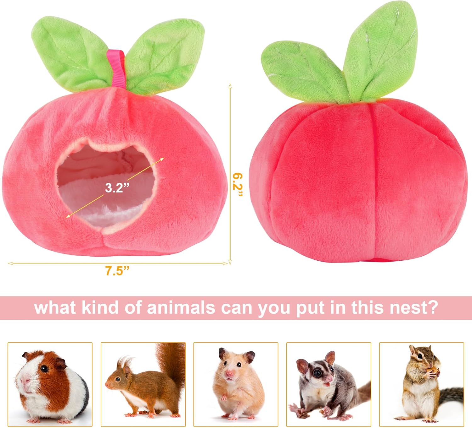 Cama de hámster, lindo escondite de hámster, hamaca colgante lavable, jaula de cama cálida, accesorios para nido pequeños, cobayas, jerbos ardillas,
