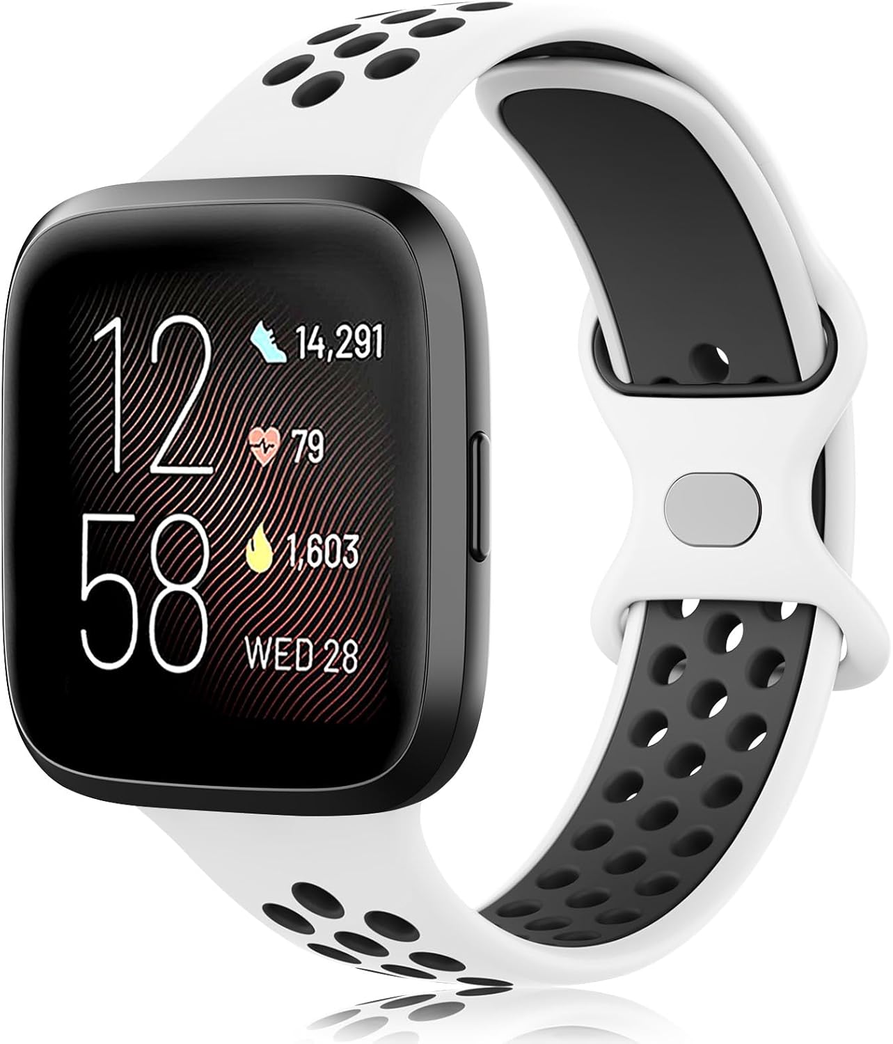 Vancle Correas de silicona compatibles con correas de reloj Fitbit Versa 2 para mujeres y hombres, correas de repuesto deportivas suaves y