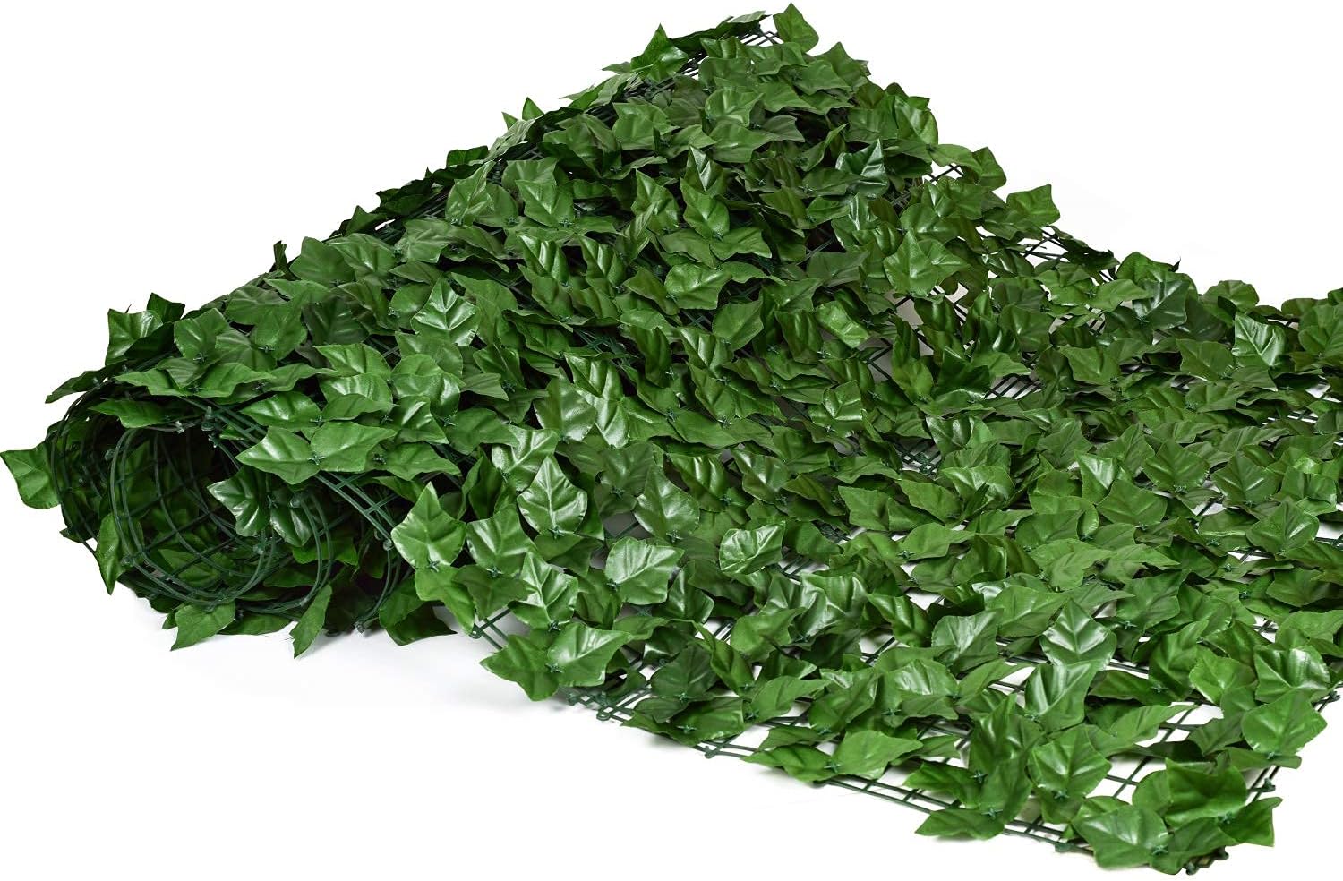 DearHouse Rejilla de pared para valla de privacidad de hiedra artificial, 98.4 x 39.4 pulgadas, valla de setos artificiales y decoración de hojas de