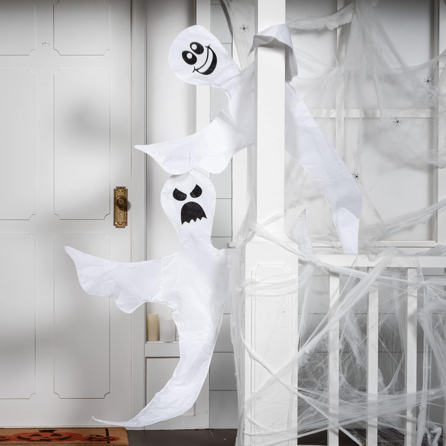 JOYIN Paquete de 2 fantasmas flexibles de Halloween de 53 pulgadas para decoración de Halloween al aire libre, decoración de césped, árbol,