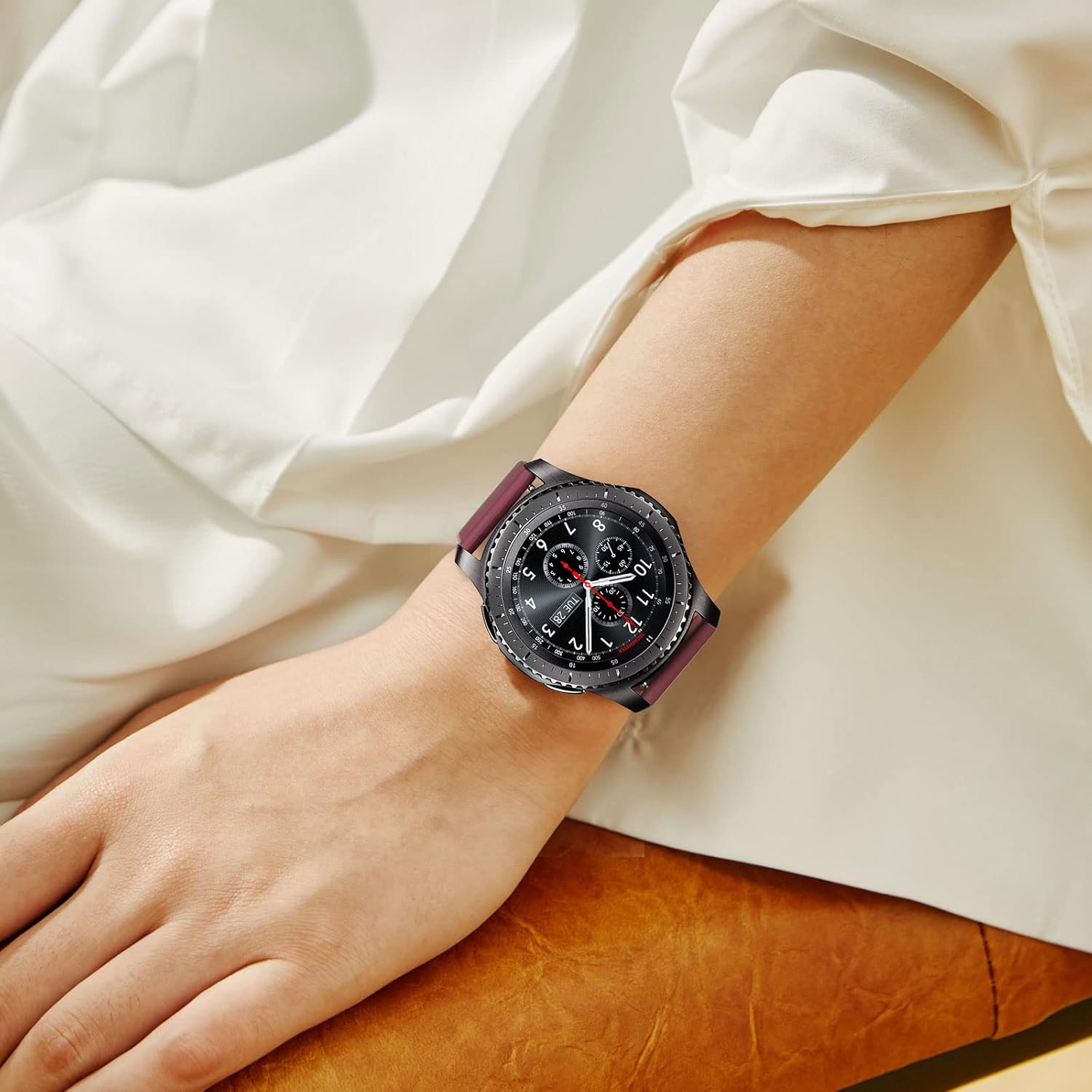 AK Correa compatible con Samsung Galaxy Watch 3 de 1.772 in para mujeres y hombres, correa de silicona suave de 0.866 pulgadas de repuesto para