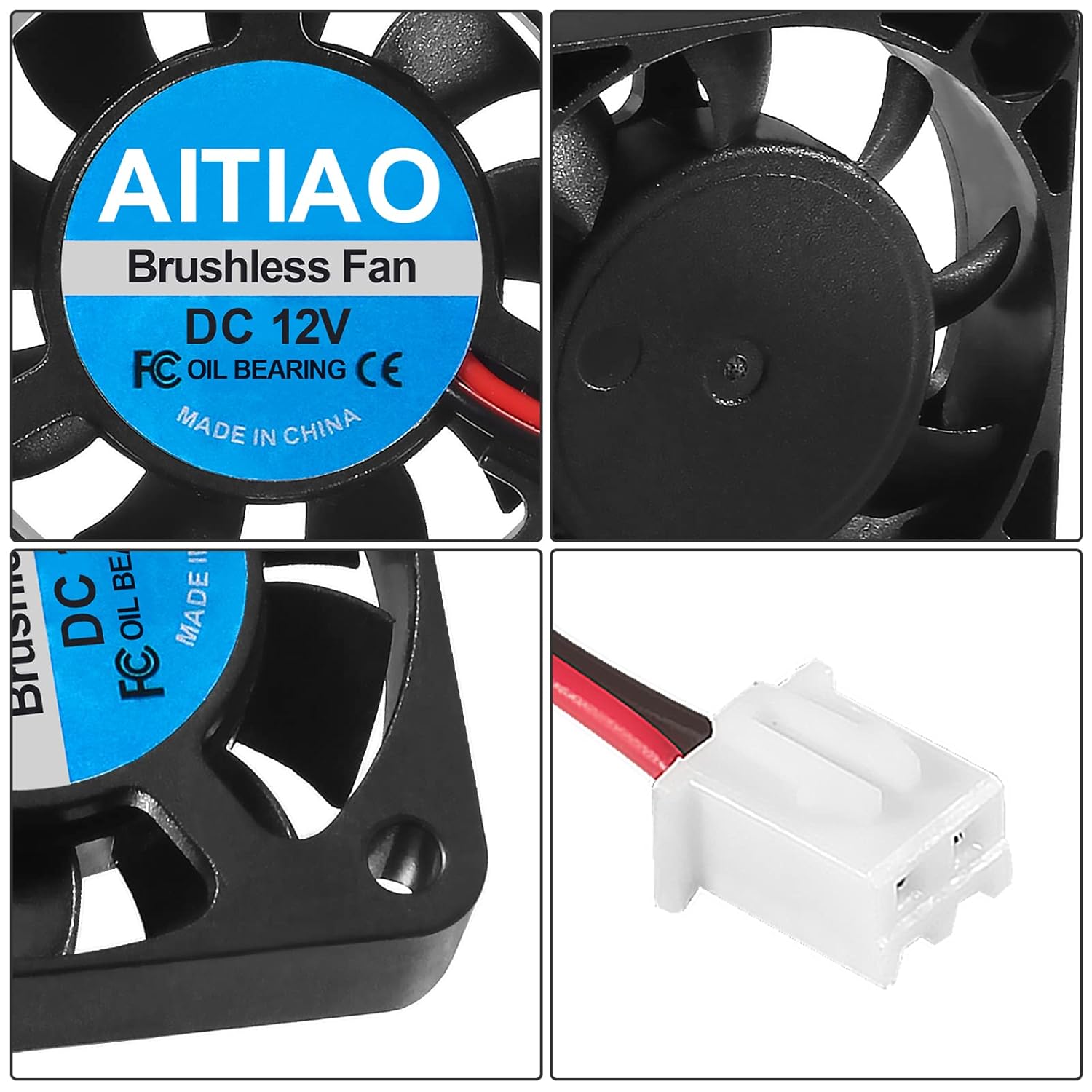6 unidades 4010 ventilador ventilador DC 12V mini ventiladores de refrigeración sin escobillas 1.575×1.575×0.394 in soplador de impresora 3D 4010