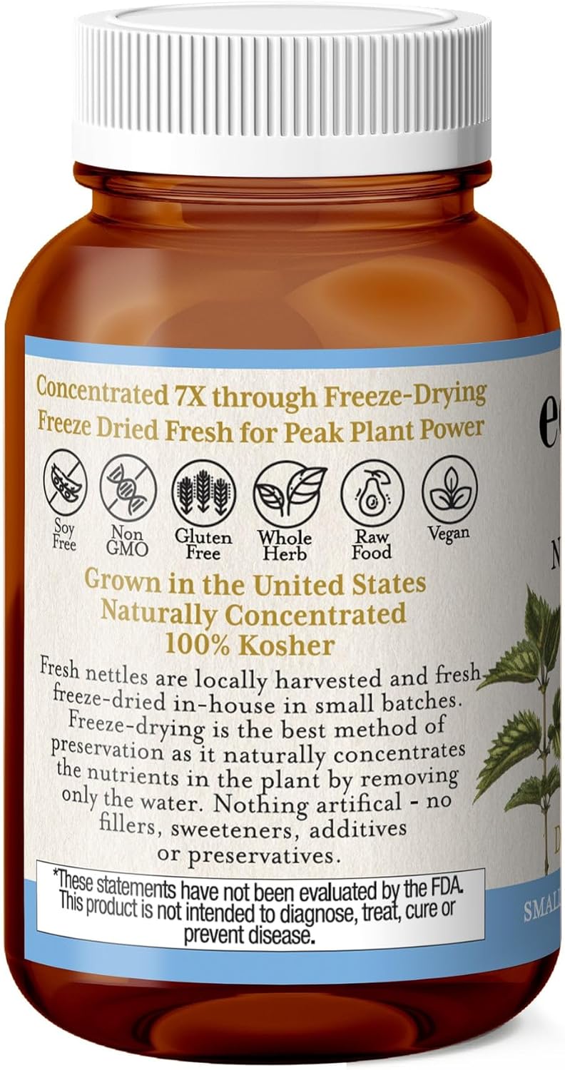 Eclectic Institute Polvo de alimentos enteros de hoja de ortiga liofilizada fresca cruda  2.1 oz (60 g)