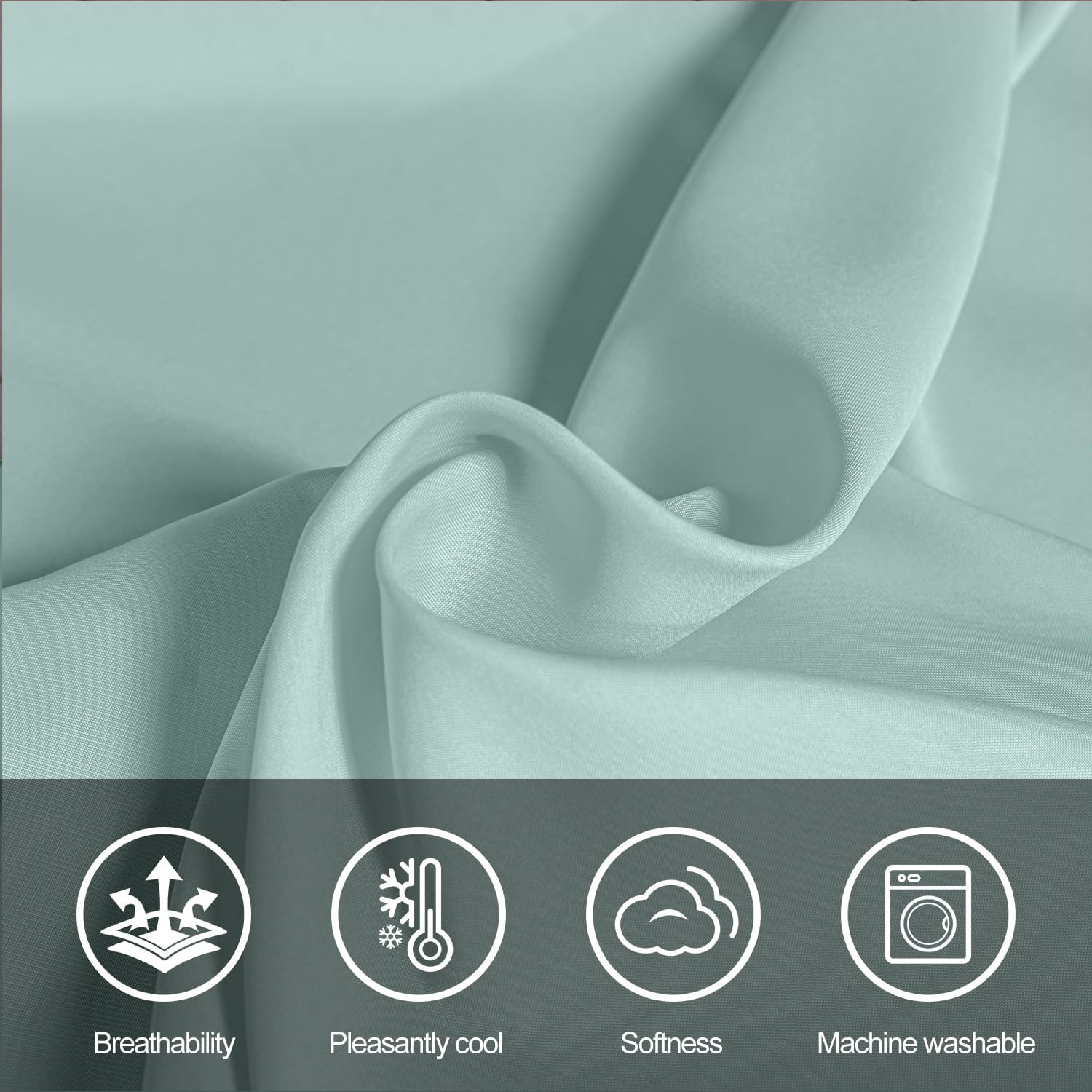 MCO Bedding Queen Bed Sheets Set – Rayon Derived from Bamboo Sheets – Cooling Breathable Bedding Set with 16″ Deep Pocket (4 Pieces, Queen, Light