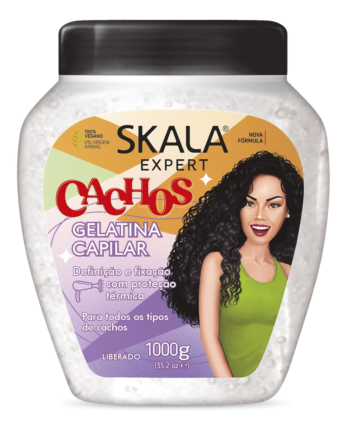 SKALA – Linha Expert – Gelatina Capilar Cachos 1000 Gr – (Colección Expert – Red de gelatina para rizos para el cabello 35.2 Oz)