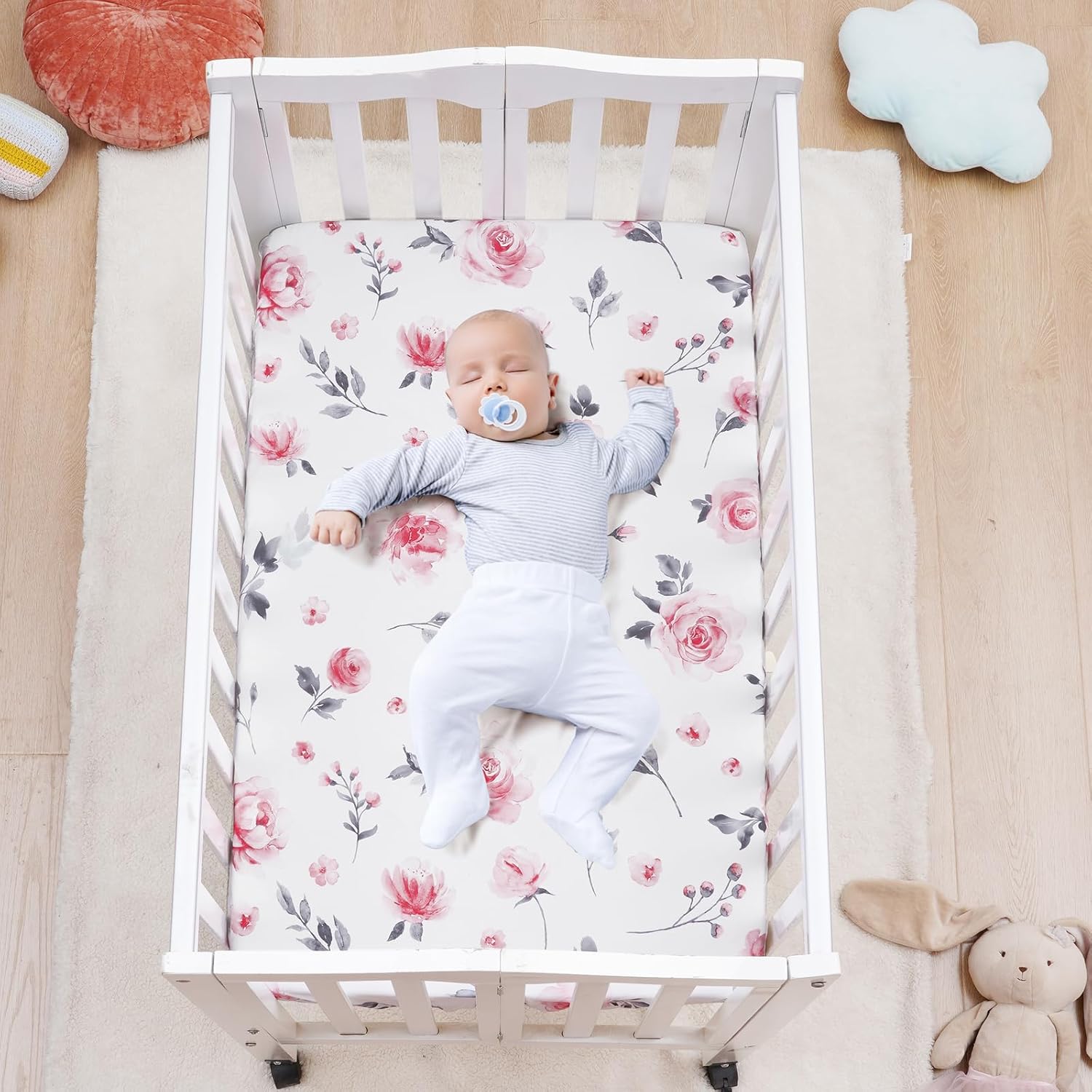 david’s kids Paquete de 3 sábanas para cuna, paquete premium N Play, sábanas neutrales para niños y niñas, suaves y transpirables, para colchón Pack
