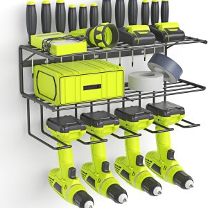 Organizador de herramientas eléctricas montado en la pared, soporte para herramientas de taladro eléctrico, organizadores de herramientas y estante Organizador de herramientas eléctricas montado en la pared, soporte para herramientas de taladro eléctrico, organizadores de herramientas y estante