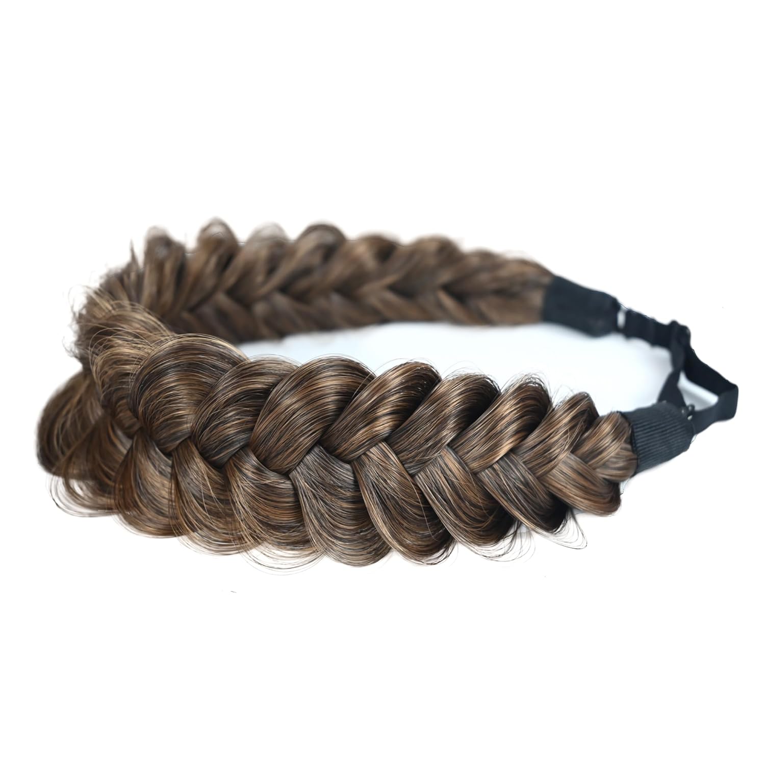 Diadema trenzada de 2 hebras, clásica, gruesa, trenzada, ancha, elástica, elástica, de calidad, sintética, trenzada, para mujeres y niñas, estilo
