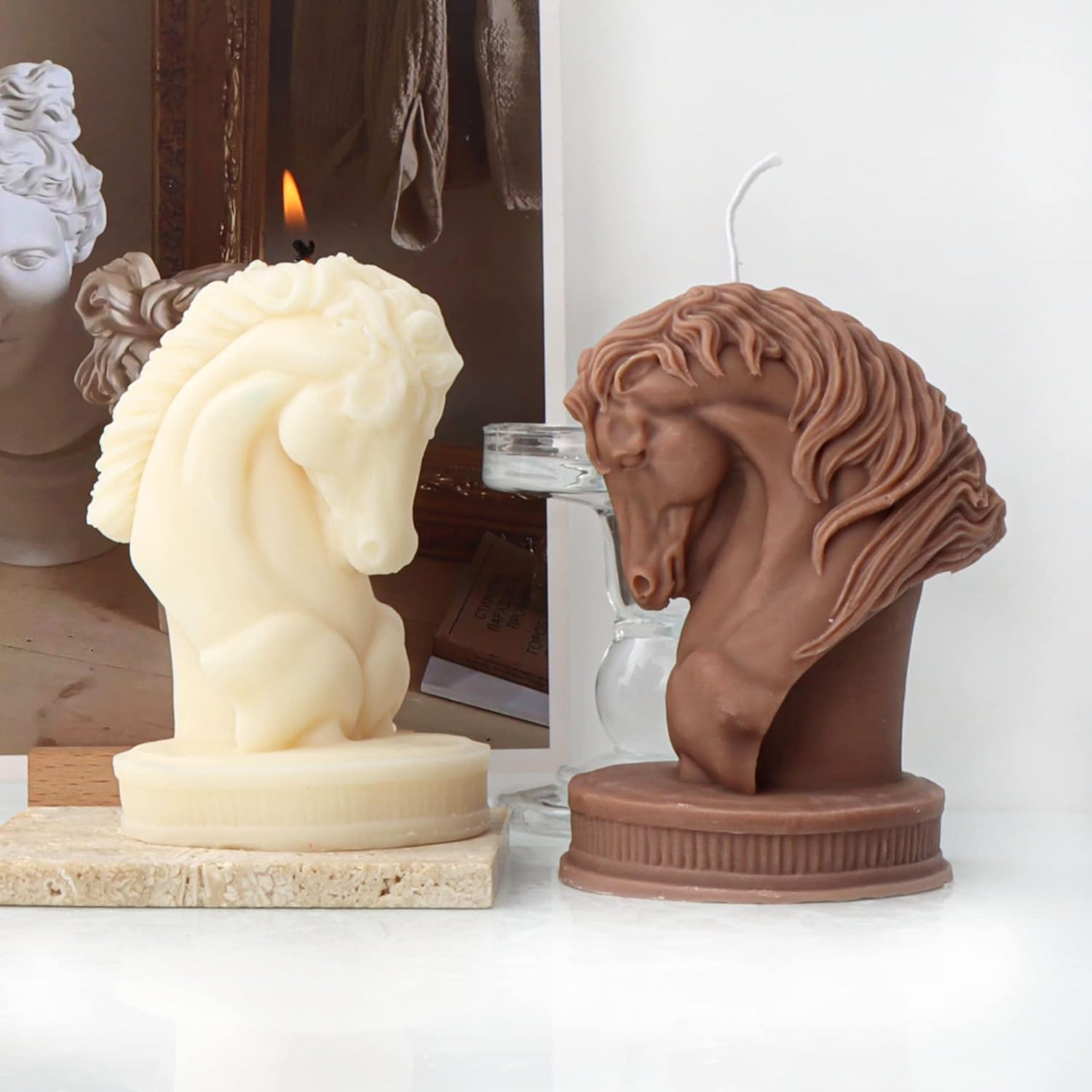 Molde de caballo, molde de cabeza de caballo, molde de animal, joyería de caballo, moldes de fundición de resina hechos a mano para hacer velas de