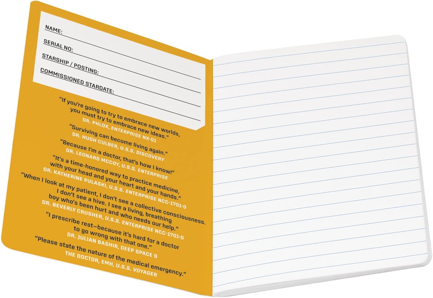 Cuaderno médico de Star Trek, mini cuaderno tamaño pasaporte