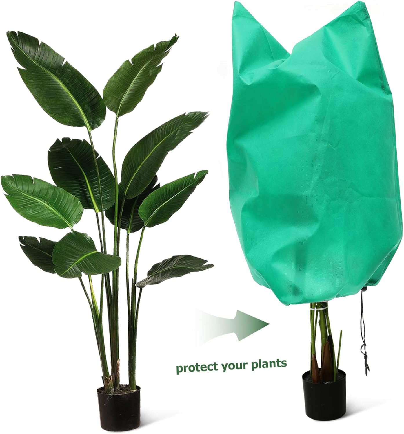 Yardwe Cubierta de árbol para plantas de invierno, cubierta de escarcha, tela para árboles, protector de plantas de invierno, fito, congelación,