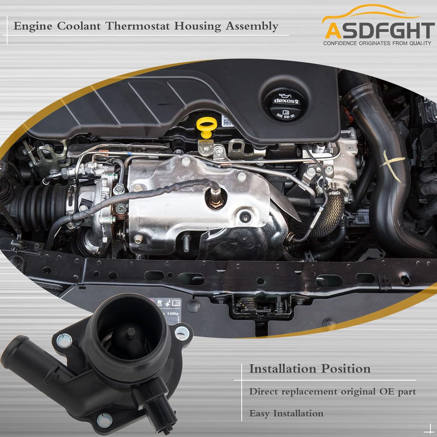 Termostato de refrigerante del motor con sensor, reemplaza 131-180 55565336 55593034 55579010 902-808 730-221 Se adapta a Buick Chevy 1.4L 2011-2021