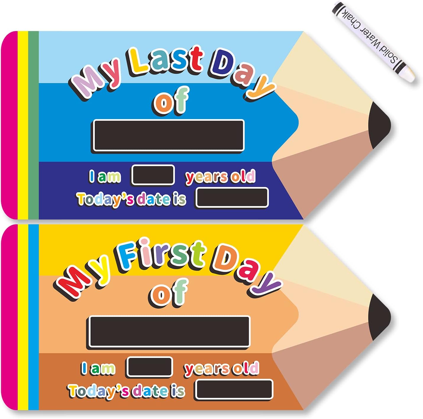 Homievar Cartel de lápiz 2023  Pizarra de tiza para el primer día de escuela para niños en preescolar o jardín de infantes  1 pizarra blanca y tiza