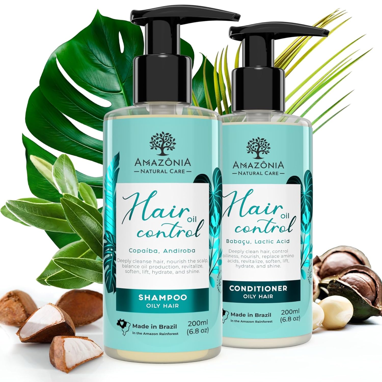 Champú natural para cabello graso, mujeres y hombres, juego de champú y acondicionador clarificante, acondicionador de limpieza profunda, champú y