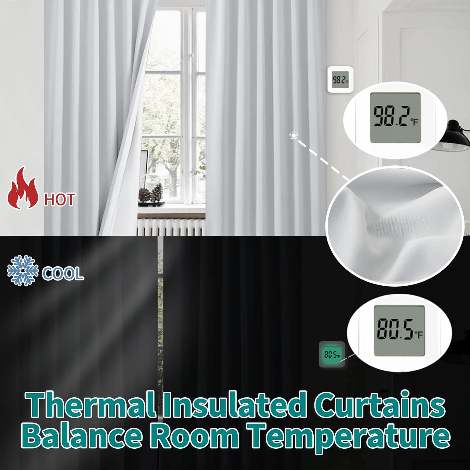 BGment Cortinas opacas para dormitorio de 72 pulgadas de largo, cortinas de dormitorio con aislamiento térmico, cortinas de oscurecimiento