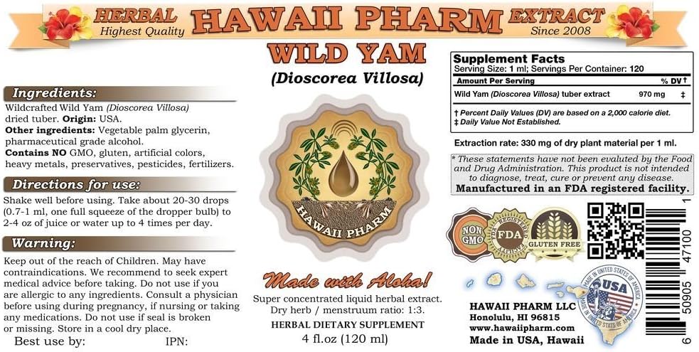Extracto líquido de ñame silvestre (Dioscorea villosa) 4 fl.oz