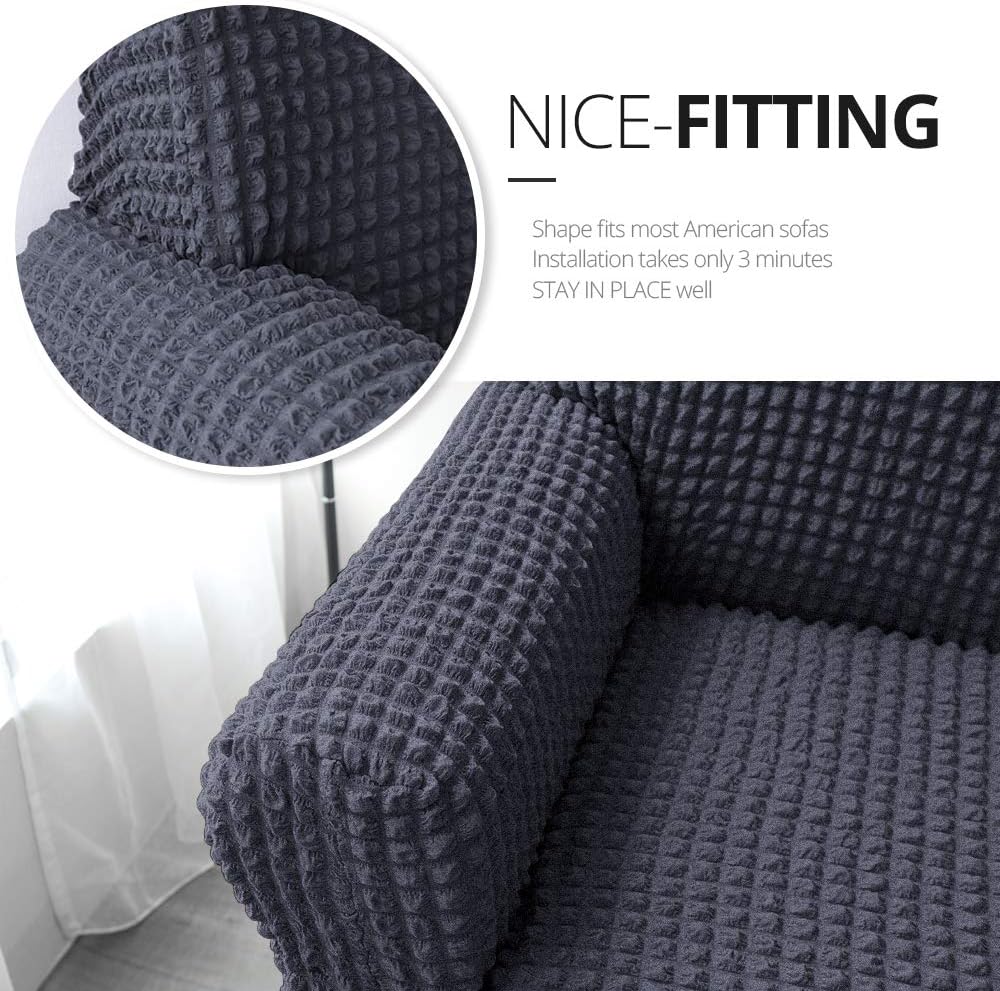 NICEEC – Funda de sofá biplaza, 1 pieza, fácil de ajustar, universal, alta elasticidad, duradera, protector de muebles con faldón, estilo campestre