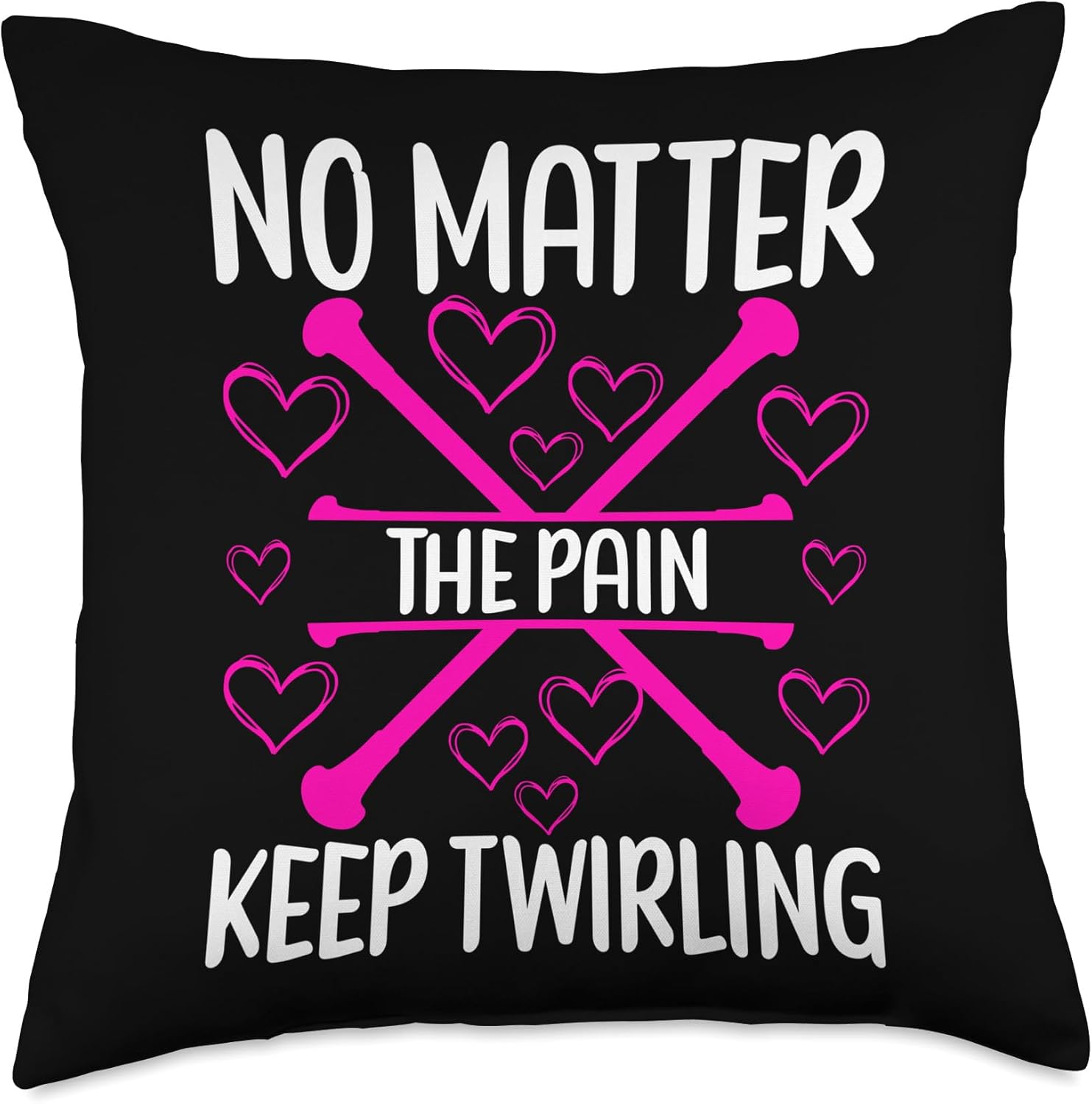 Baton Twirling Apparel Baton Twirler Majorette Twirling Outfit Majorette Baton Twirler Gifts Throw Pillow, 18×18, Multicolor