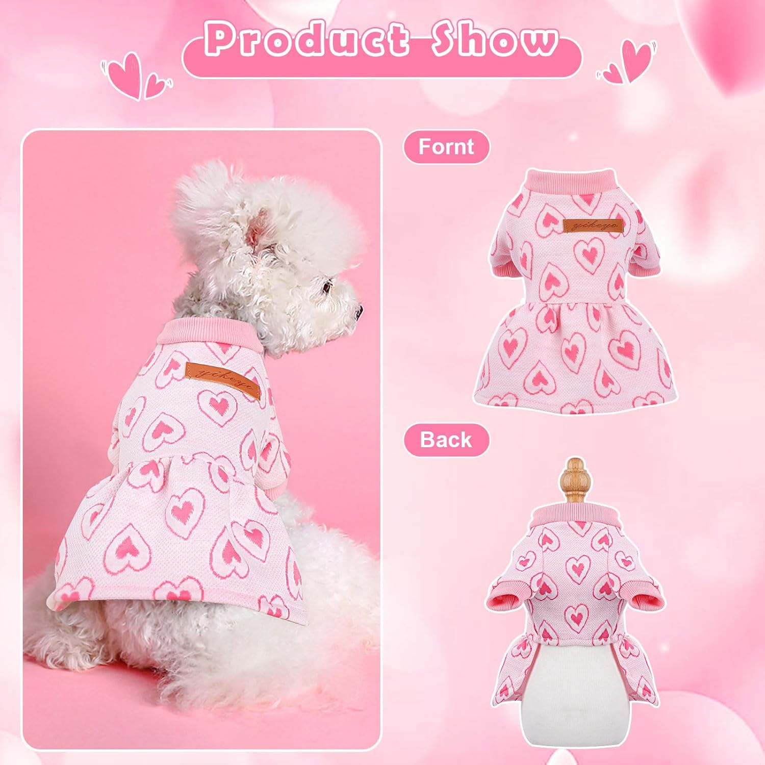 Vestido de Navidad para perro, vestidos de perro para perros pequeños, niña, ropa de otoño e invierno, ropa cálida para cachorros, sudaderas para