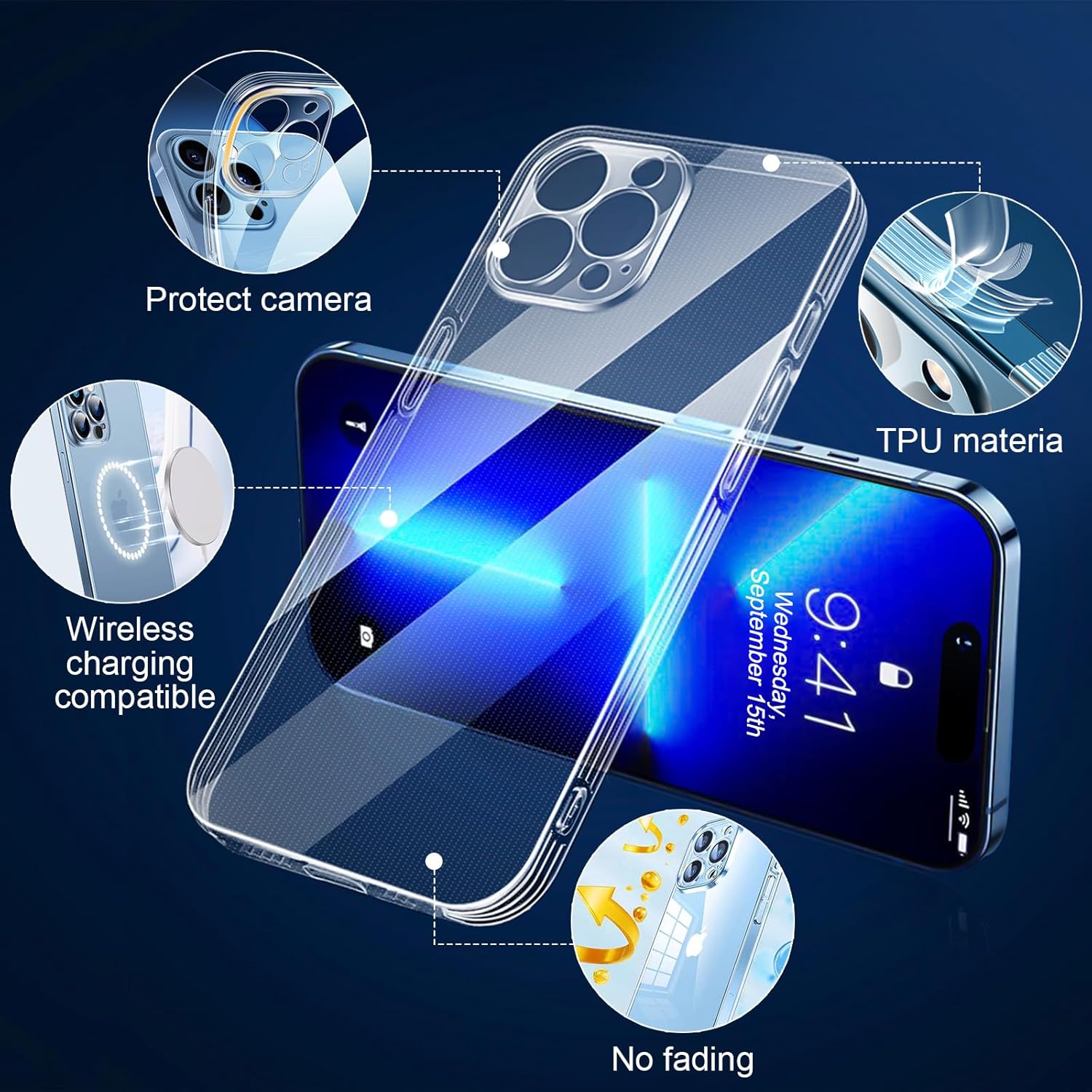SHOISOWO Funda de teléfono con foto personalizada, con iPhone 15, 14, 13, 12, 11 Pro Max Plus Mini XR XS X, diseño de imagen personalizado, funda de