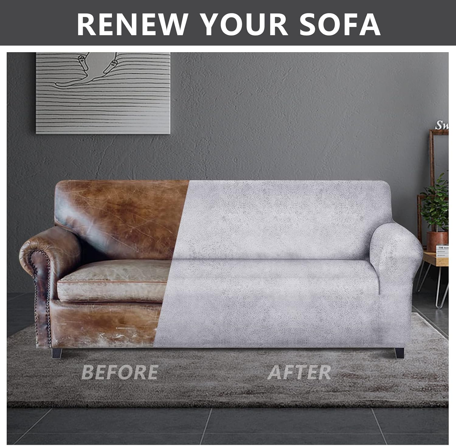 molasofa Fundas de sofá  Funda de sofá de cuero suave con calidad similar al cuero. Lavable, sin pelusas, antideslizante, 1 pieza, para perros,
