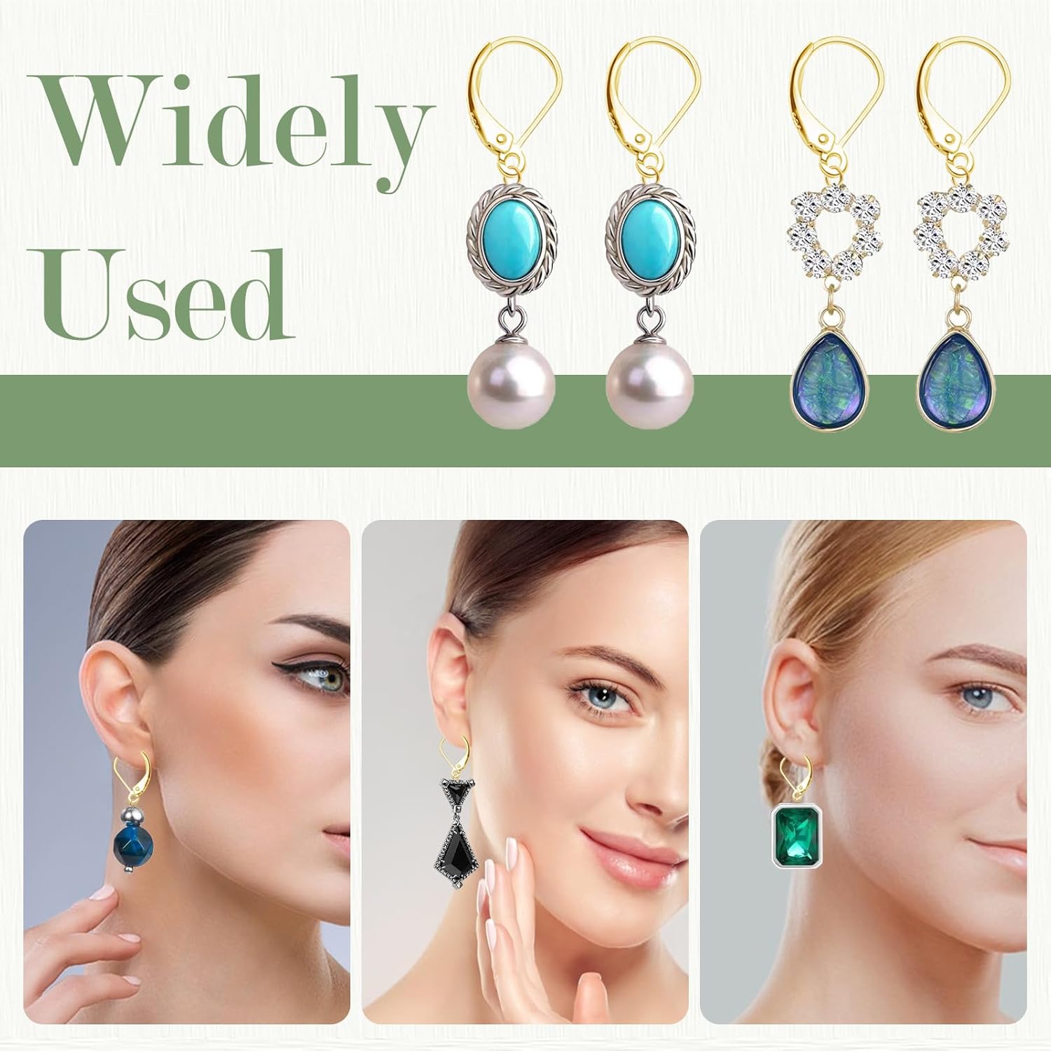 Ganchos para aretes de plata de ley 925, ganchos hipoalergénicos para aretes franceses, alambre colgante intercambiable, conector de aretes de clip