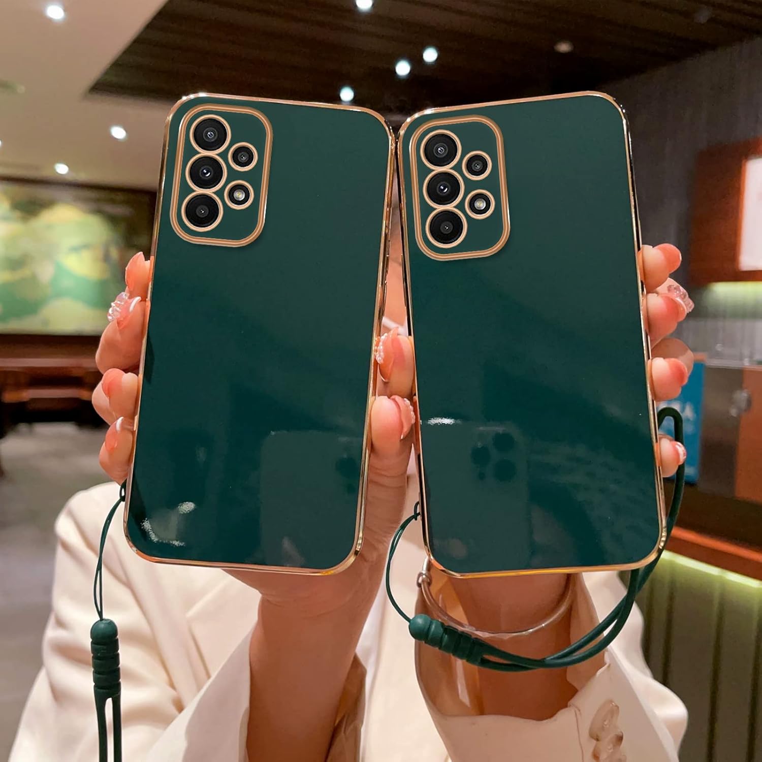 Funda para Galaxy A23 5G, Samsung A23 5G (no para A23 5G UW) para mujeres galvanoplastia, bonita estética de lujo, a la moda, cámara completa,