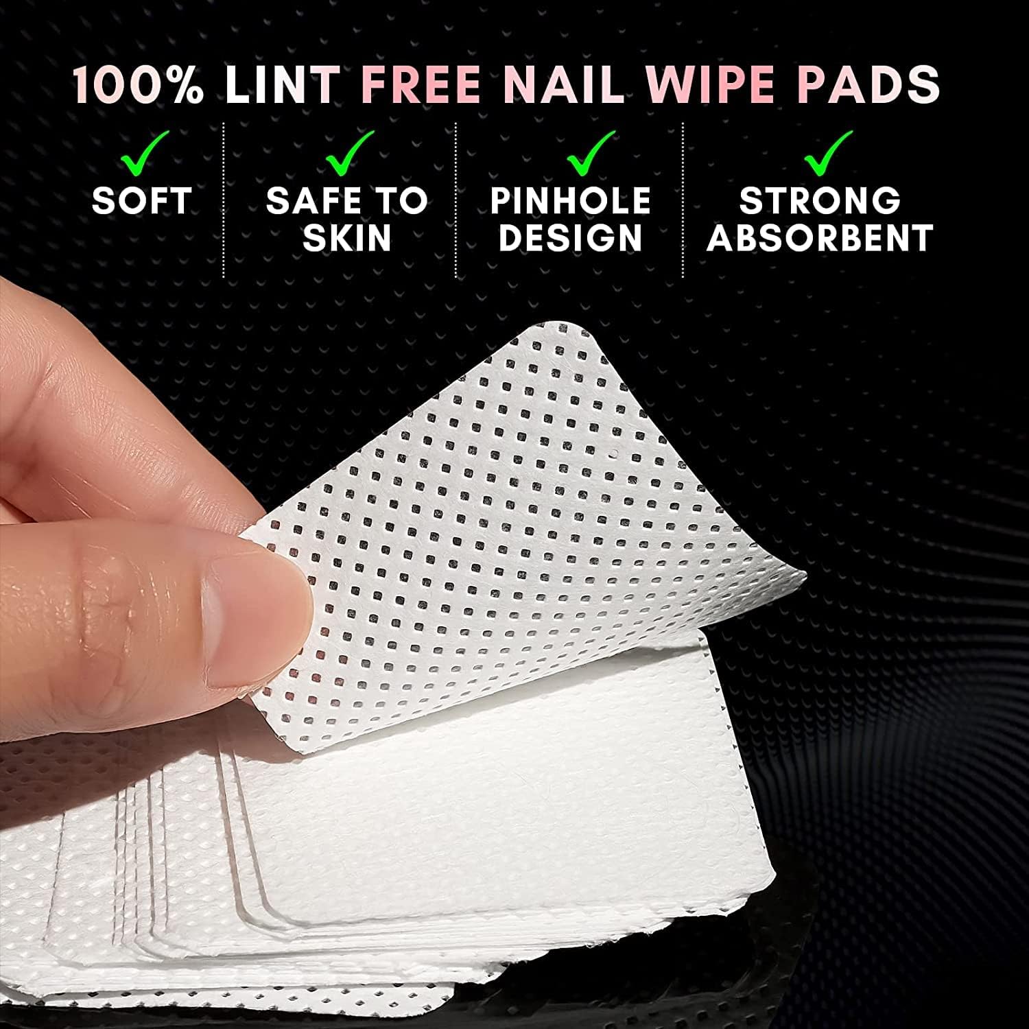 Makartt Lint Free Nail Wipes, 500Pcs Gel Nail Polish Remover Wipes, Super Absorbent Soft Nail Polish Remover Pads, Cleaning Wipes for Nails Glue,