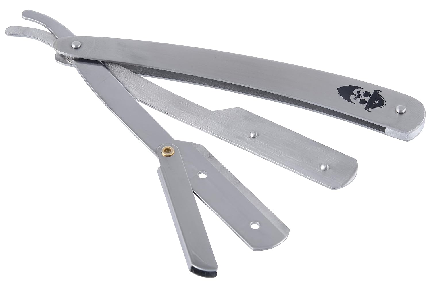 Pirates Cut Maquinilla de afeitar profesional de borde recto con 100 cuchillas Derby, 100% acero inoxidable, afeitadoras de seguridad de borde
