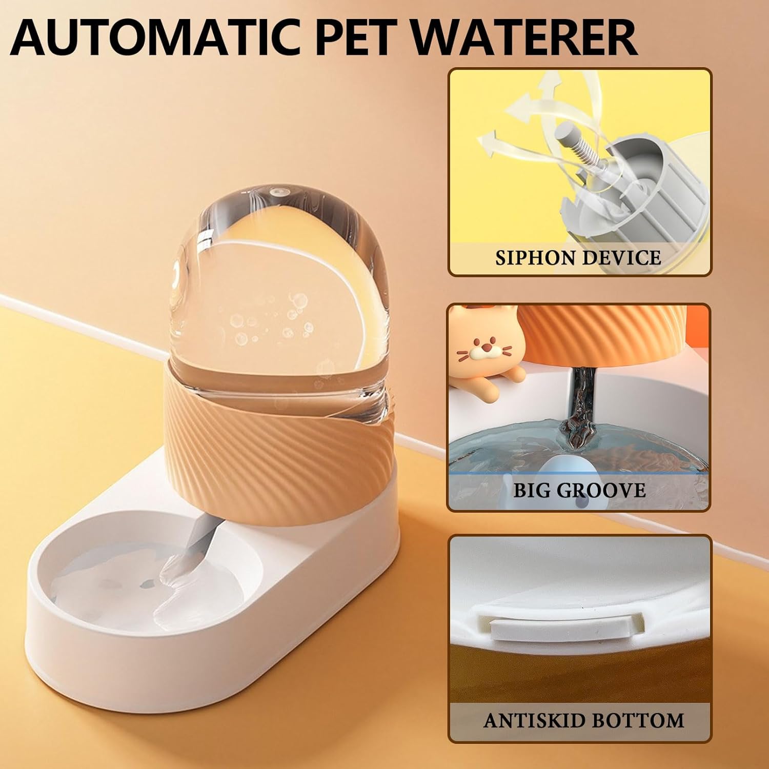 kathson Comederos automáticos para perros, 3.5 L, dispensador de agua y alimentos por gravedad, dispensador de tazón de agua para gatos, dispensador