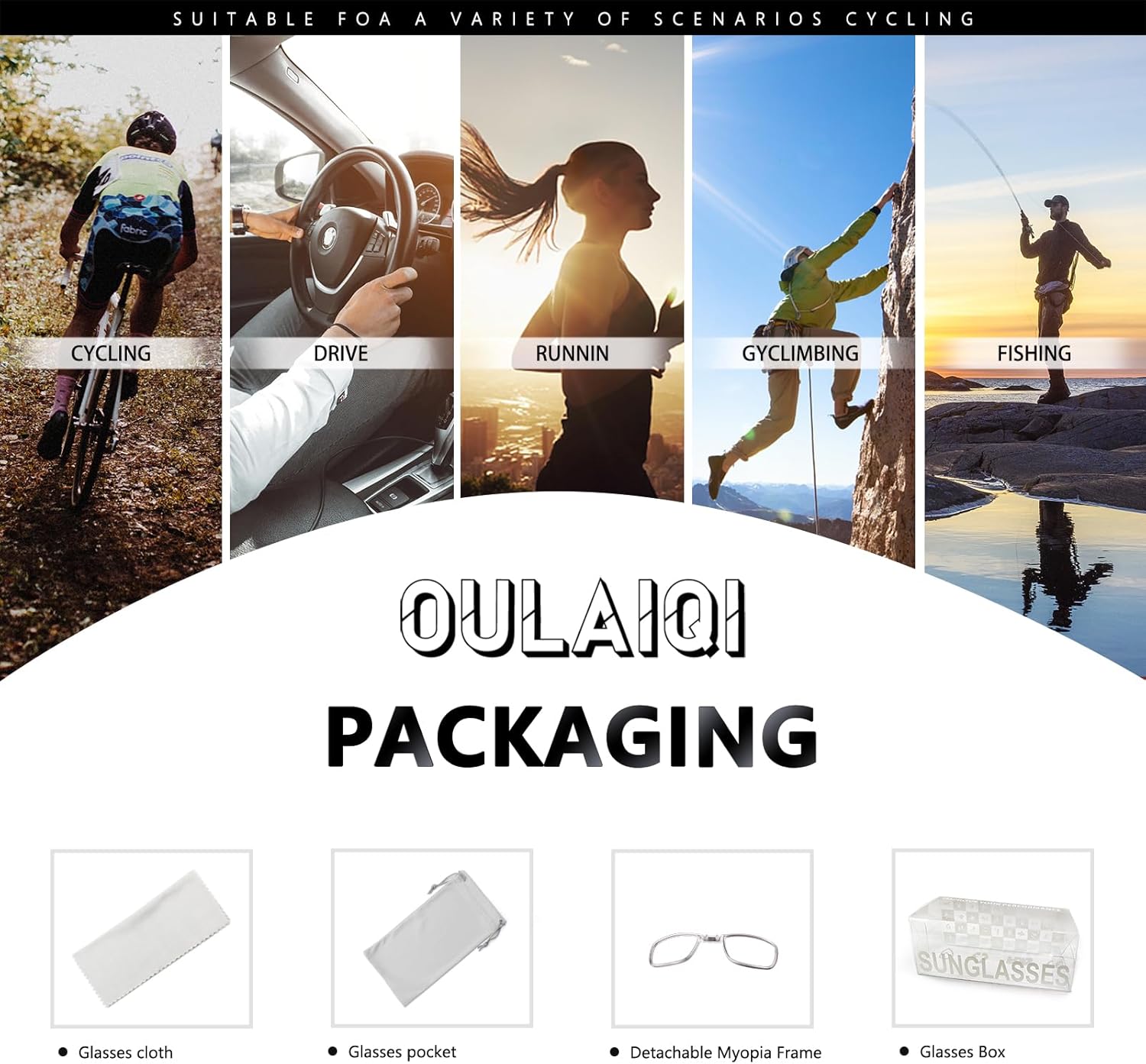 Gafas de sol polarizadas para ciclismo hombres y mujeres con 1 lente o 3 lentes intercambiables gafas de béisbol