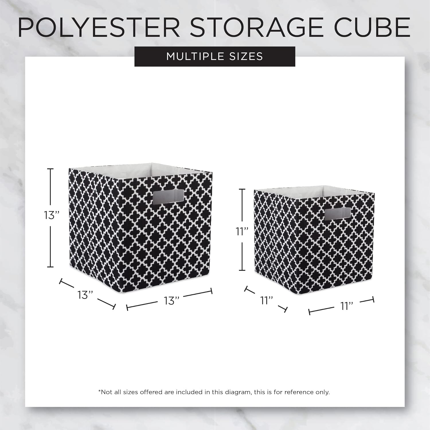 DII Cubo de almacenamiento plegable de poliéster, sólido, ligero y duradero, cuadrado grande, 13 x 13 x 13 pulgadas, color marrón corteza