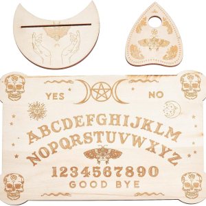 CREATCABIN Tablero de madera para péndulo, tablero de tarot, kit de soporte de cartas de madera con plancha y radiestesia, mensaje metafísico de CREATCABIN Tablero de madera para péndulo, tablero de tarot, kit de soporte de cartas de madera con plancha y radiestesia, mensaje metafísico de