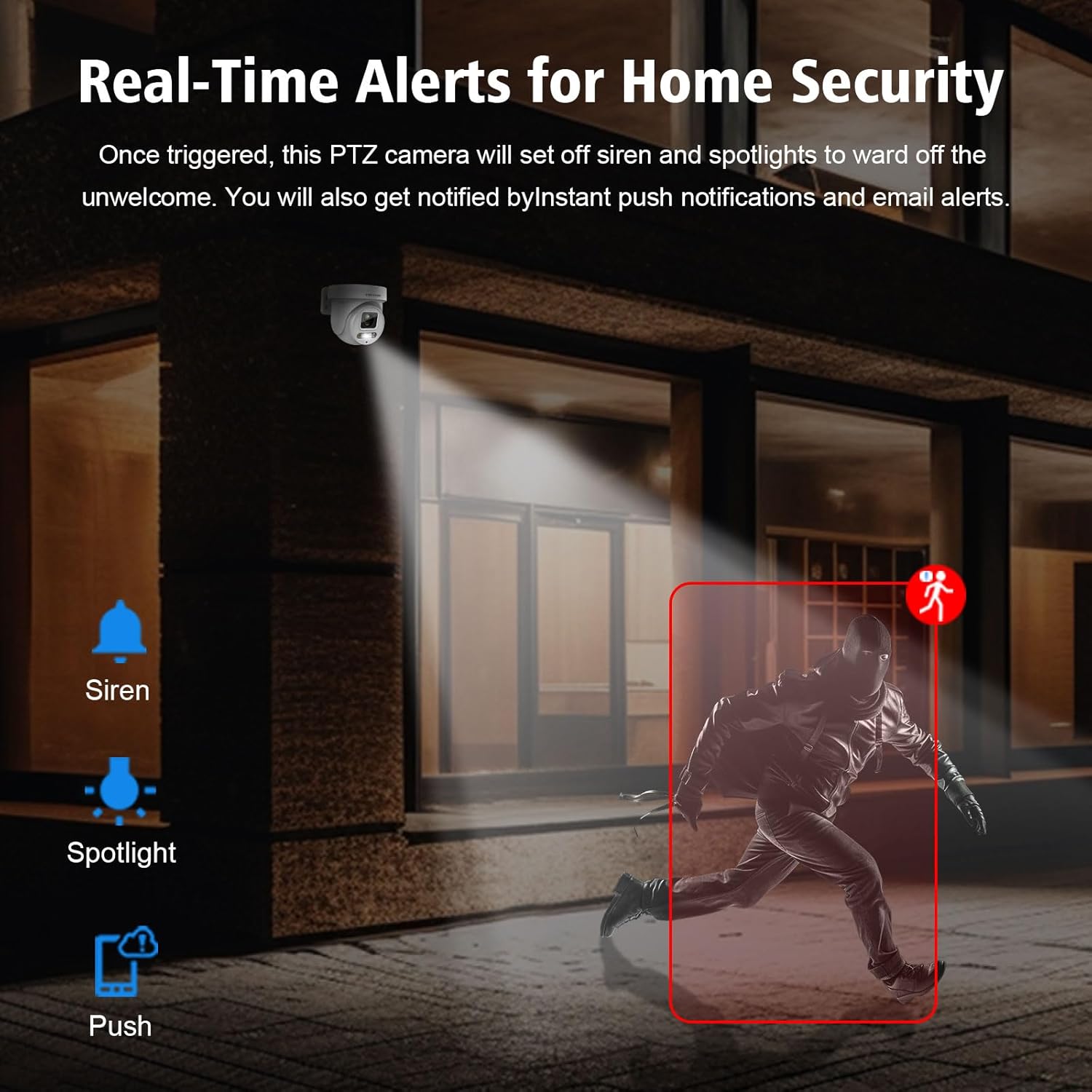 Compatible con Hikvision 4K PTZ 8MP cámara IP PoE a todo color, zoom óptico 5X 2.7  0.531 in, detección de humanos y vehículos AI, focos de 98 pies