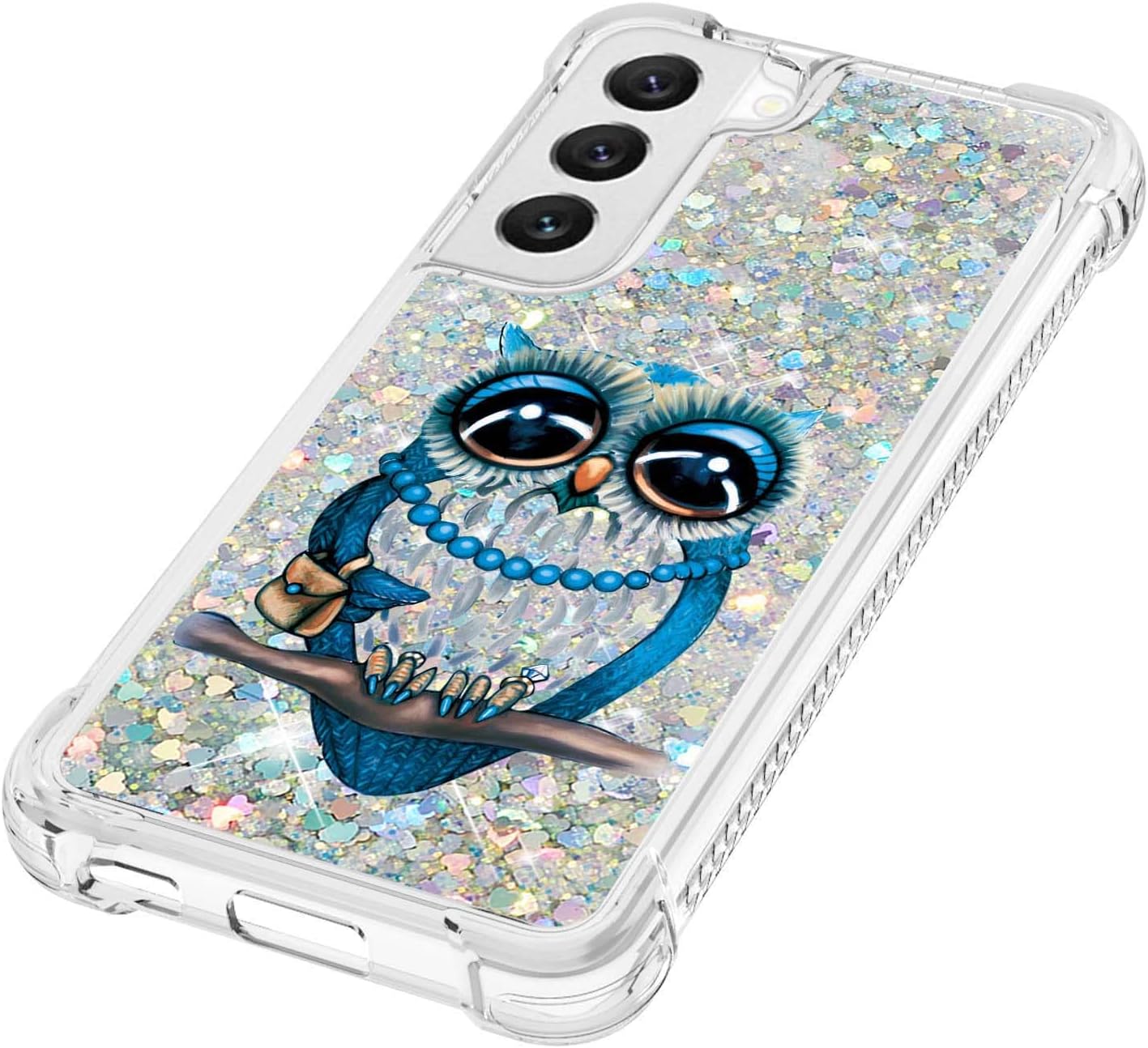 Funda brillante para Samsung S23 Plus con purpurina brillante, ajuste delgado, a prueba de golpes, protector femenino para mujer, transparente, para