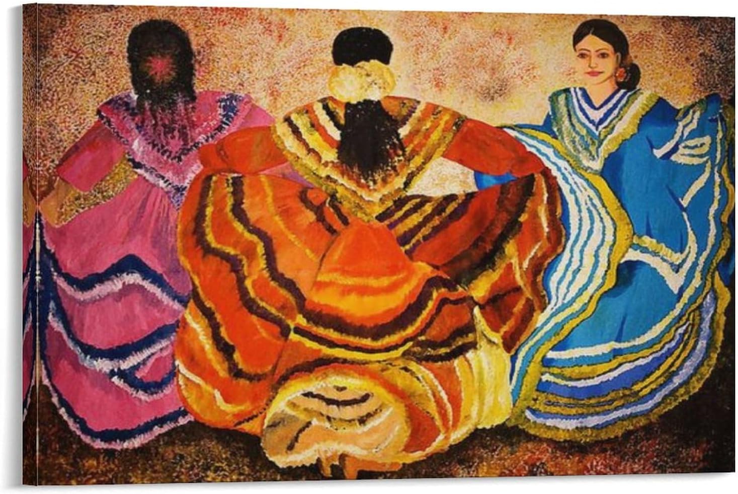 AAHARYA Lienzo artístico mexicano, arte nativo americano, pintura en lienzo, póster de arte de pared para dormitorio, sala de estar, decoración de