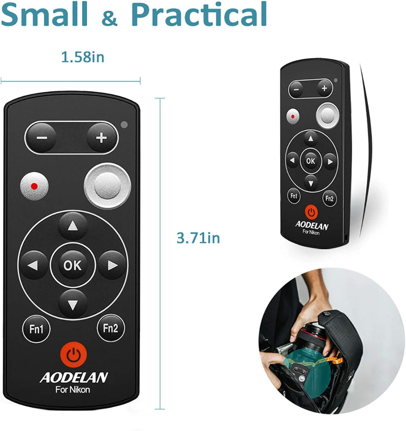 AODELAN Mando a distancia inalámbrico para Nikon COOLPIX P1000 Z50 B600 A1000 P950 Z50 Z6 II Z7 II Z fc Zfc Accesorios de repuesto ML-L7