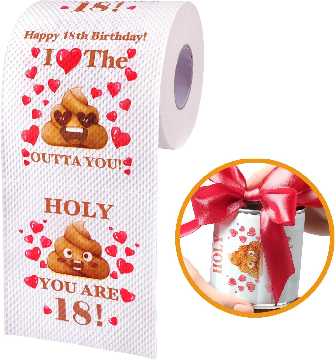 Regalos de cumpleaños número 18 para niñas y niños, papel higiénico de broma feliz de 4 capas, decoraciones de cumpleaños de 18 para hija e hijo,