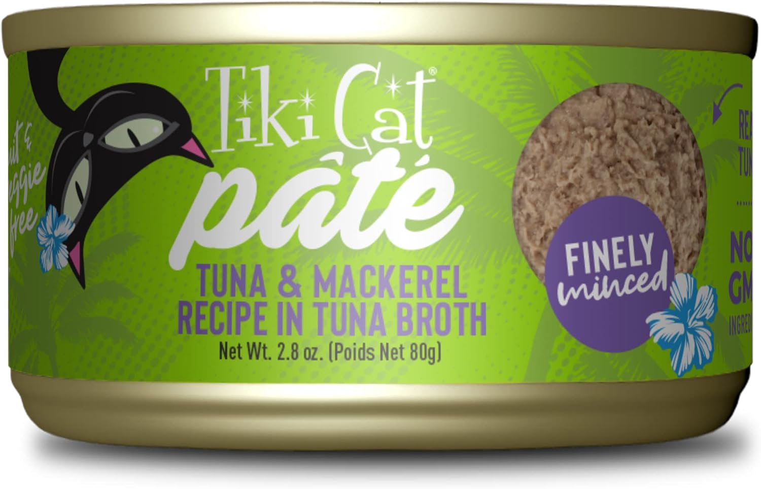 Tiki Cat Luau Pâté, receta de atún y caballa Ahi en consumo de atún, nutrición equilibrada sin granos, comida enlatada húmeda para gatos, para todas
