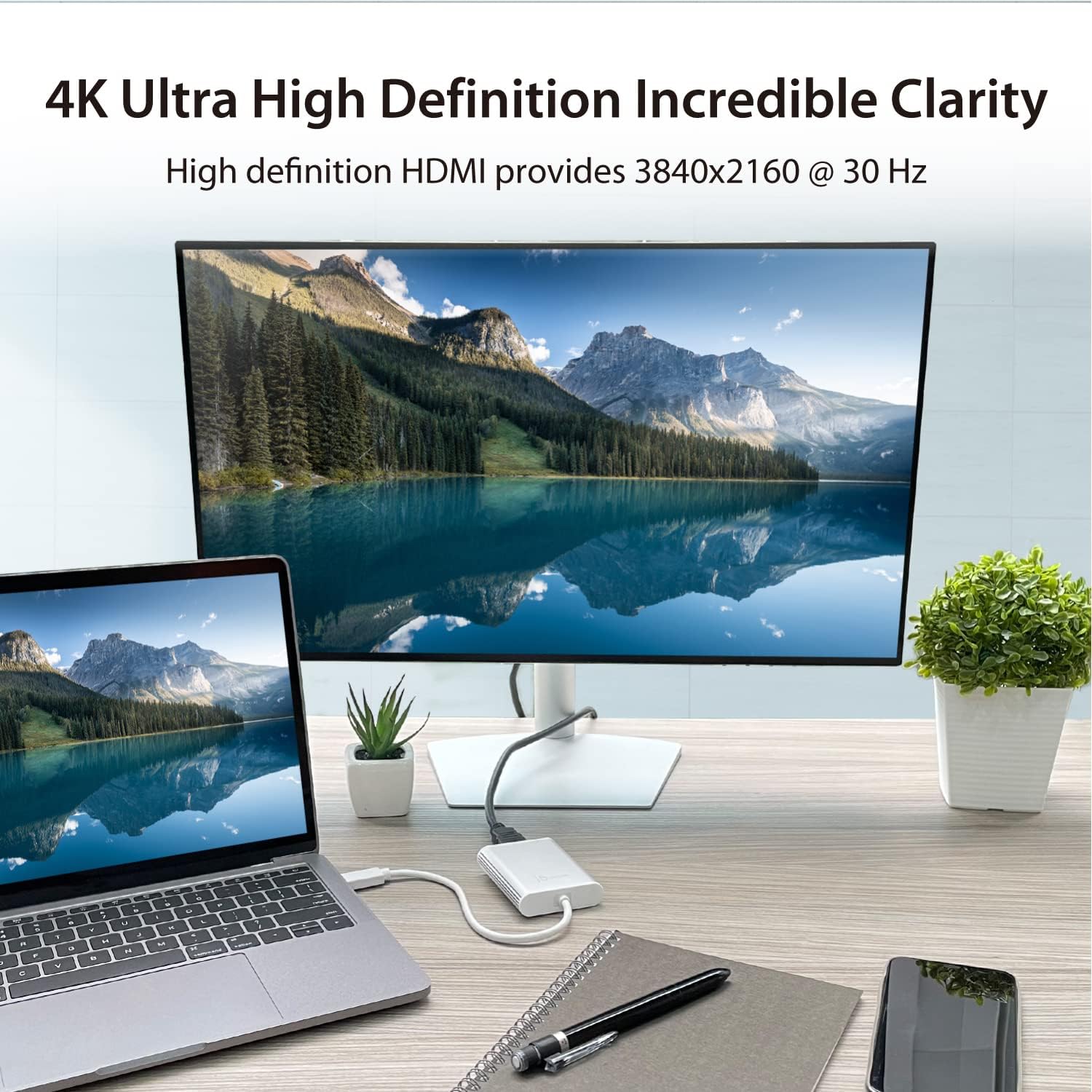 j5create Adaptador de pantalla HDMI USB 3.0 a 4K Conector USB 3.0 macho tipo A  Conector HDMI hembra  4K UHD  Resolución de hasta 3840 x 2160  30 Hz