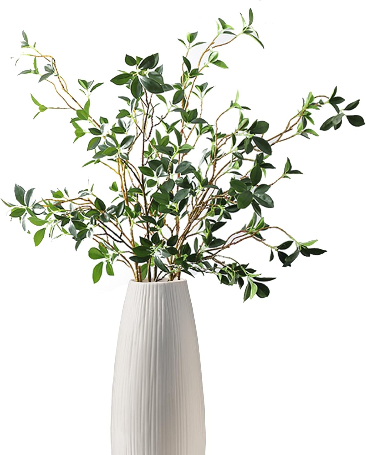 Tuxiaobu Plantas artificiales de 28 pulgadas, tallos de banyan verdes, ramitas de ficus falsas, tallos largos para bodas, fiestas, arreglos