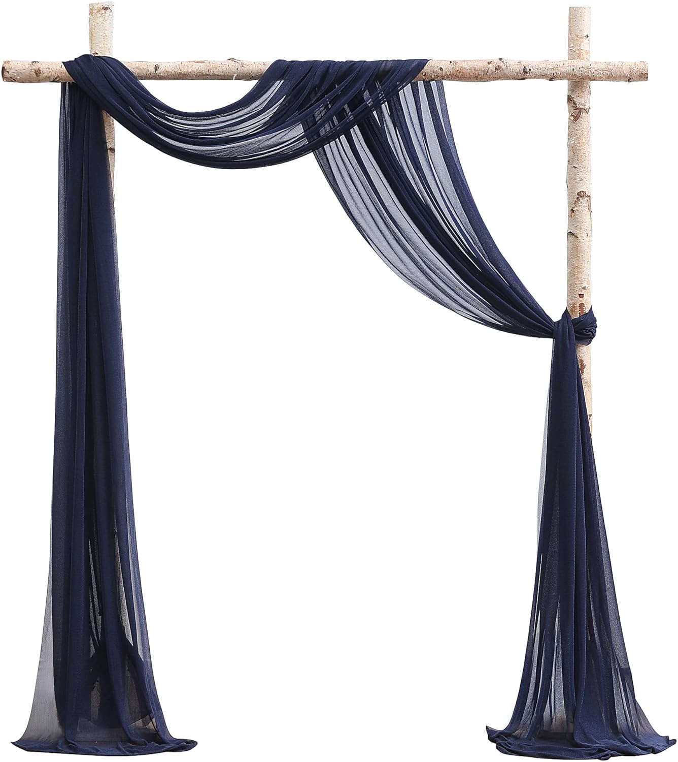 Floroom Arco de boda, 2 paneles de tela de gasa azul marino de 20 pies, cortinas de cenador, ceremonia de boda, recepción, decoración de festón