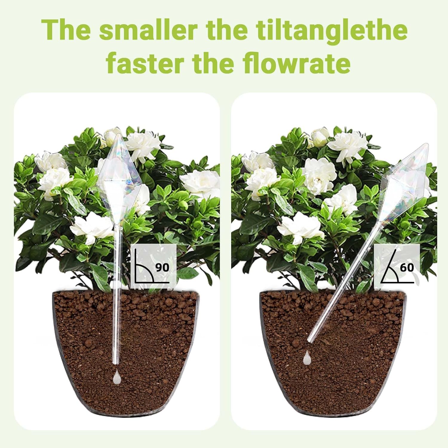 Orunpe 2 globos de riego de plantas, dispositivos de riego de plantas de vidrio, inserto de maceta de riego automático para accesorios de plantas de