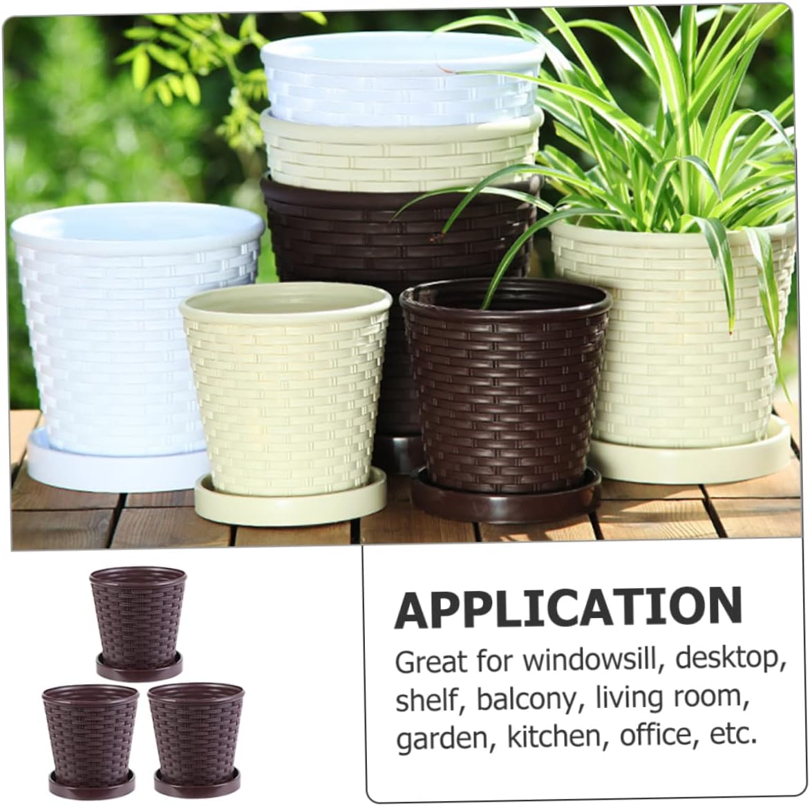 CIYODO 3 juegos de macetas para el hogar, macetas para decoración al aire libre, macetas de jardín, macetas para suculentas, suministros de jardín,