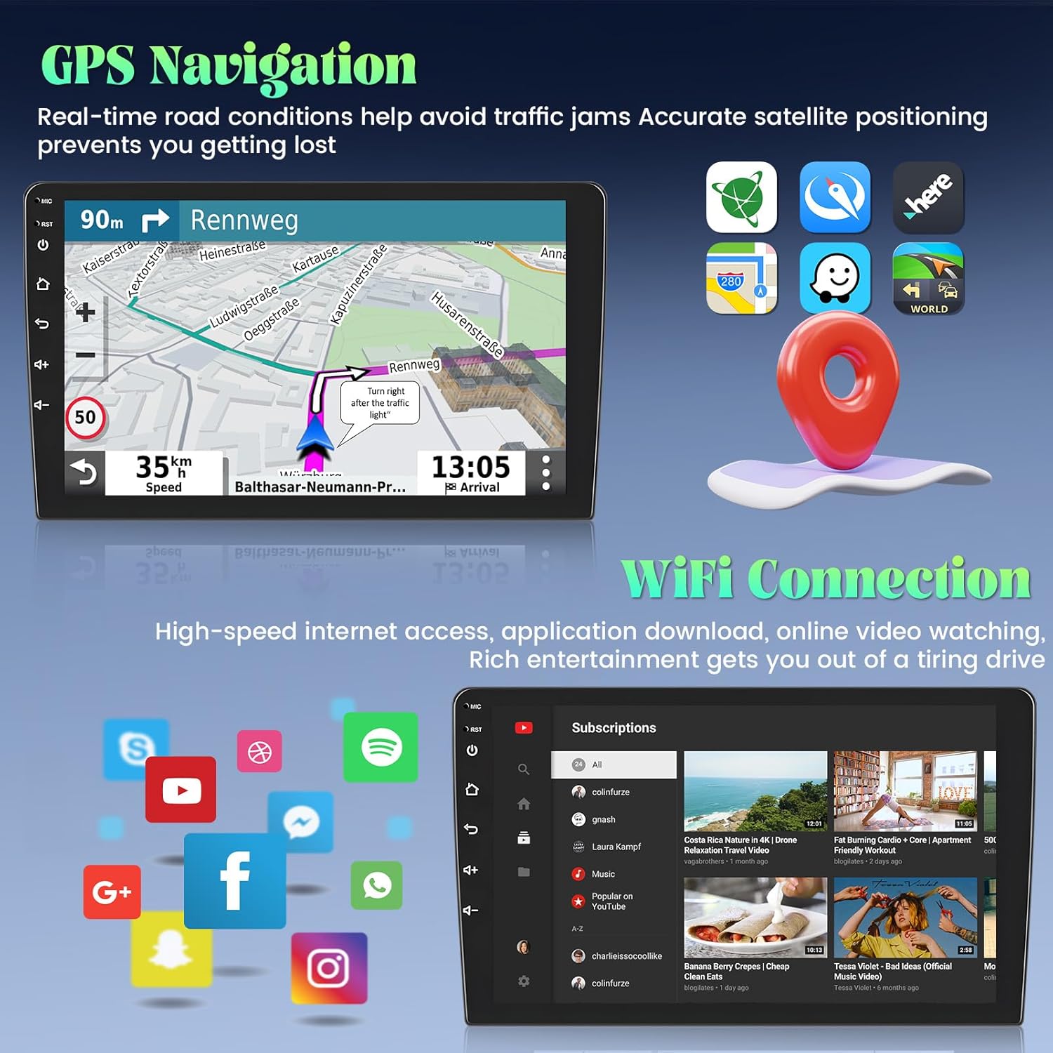 Roinvou Estéreo Android CarPlay 2+32G para radio Toyota Prius 2010-2015, pantalla táctil de 9 pulgadas, navegación GPS en el salpicadero con CarPlay