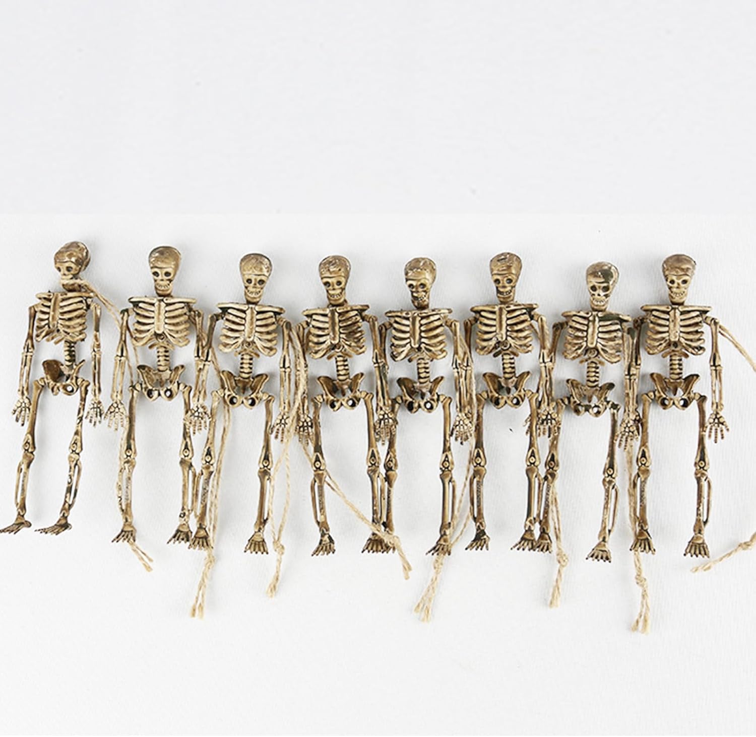 8 piezas de esqueleto de cuerpo completo de Halloween de 5.9 pulgadas, mini figuras de esqueleto, decoración colgante de casa embrujada, accesorios