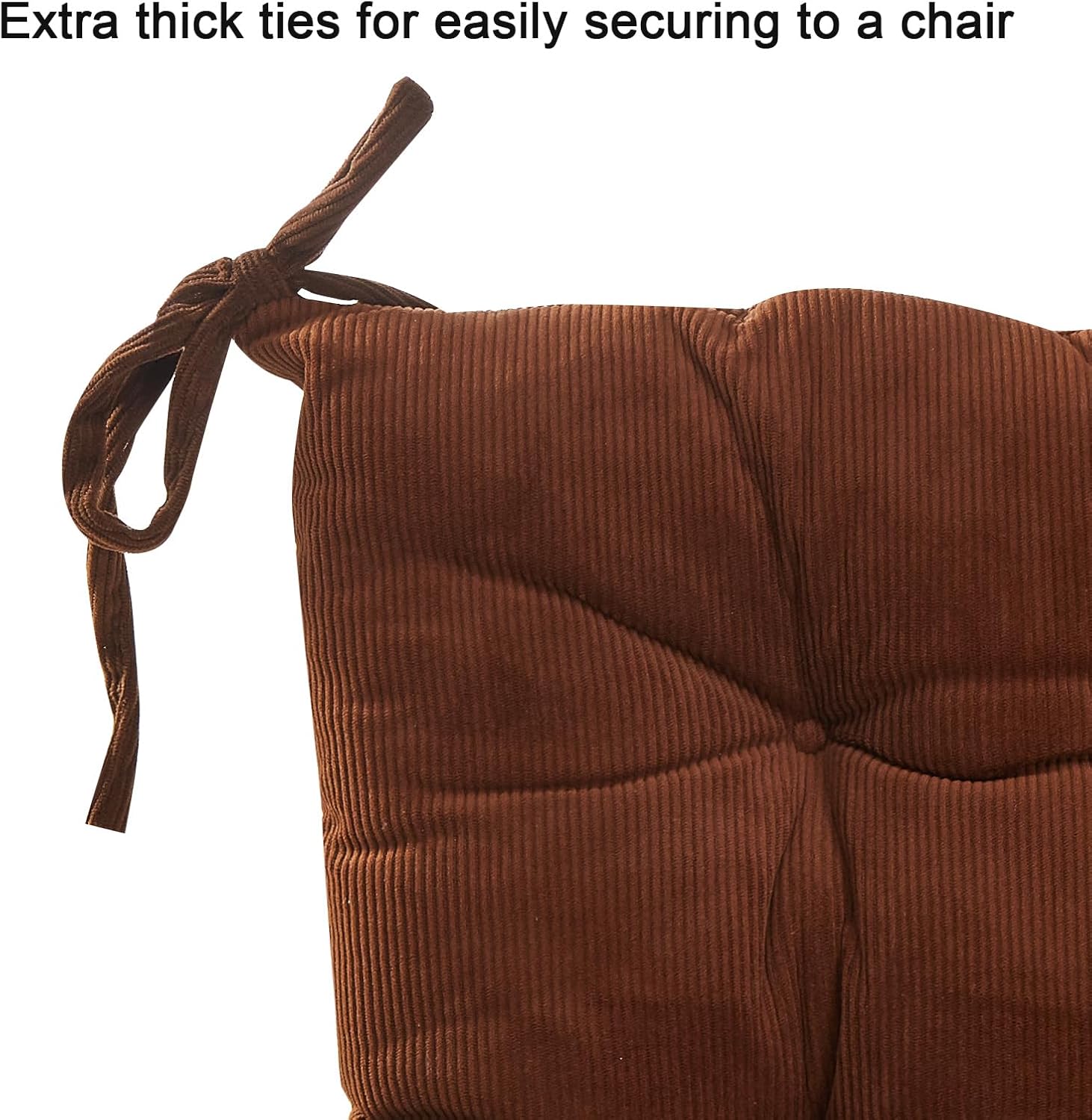 Big Hippo Juego de cojines para silla mecedora, respaldo alto para exterioresinteriores, cojines para respaldo y asiento copetudo con lazos (marrón)