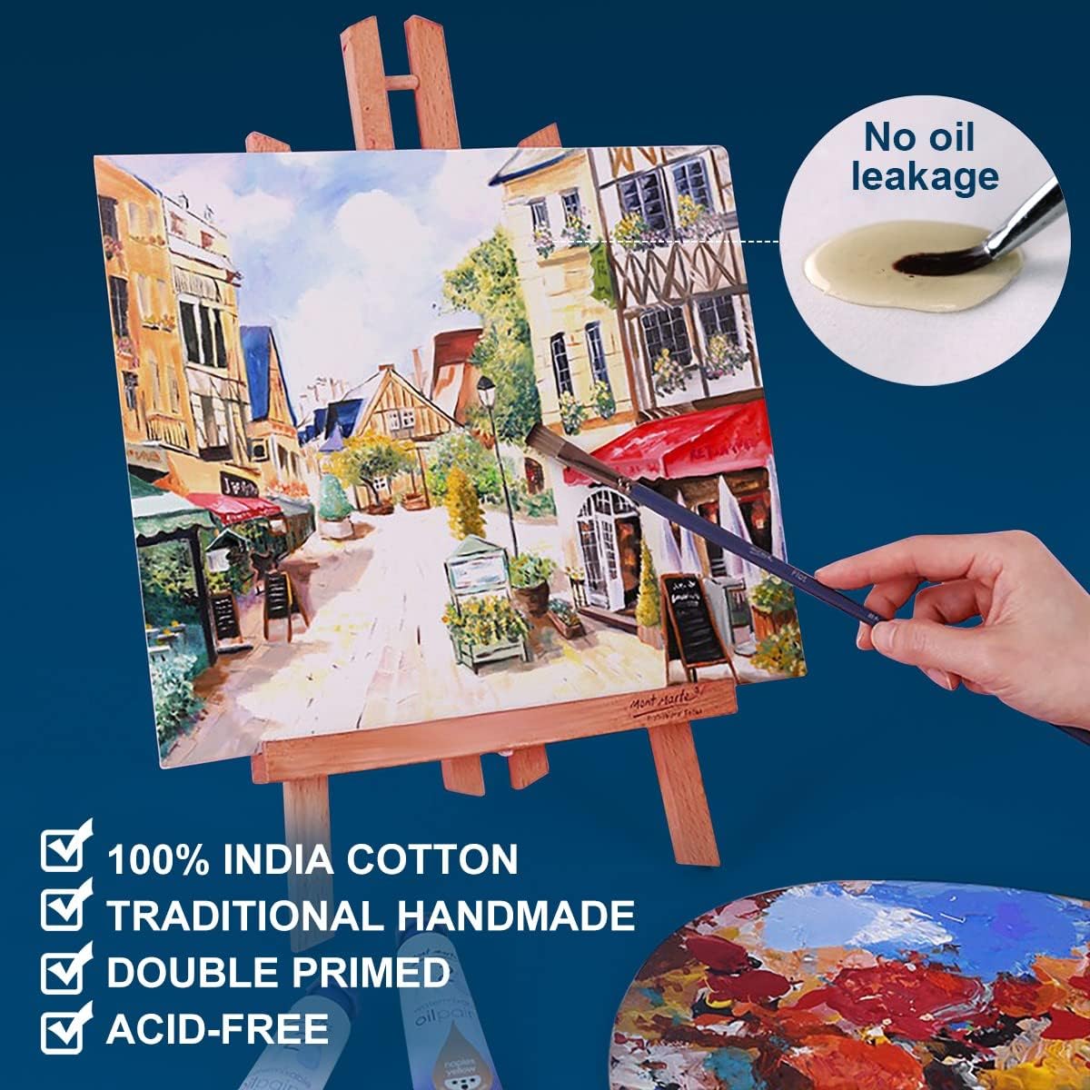Artkey Paquete de 12 tableros de lona de 5 x 7 pulgadas, 10 onzas, imprimados 100% algodón, lienzos en blanco para pintura, paneles de lienzo para