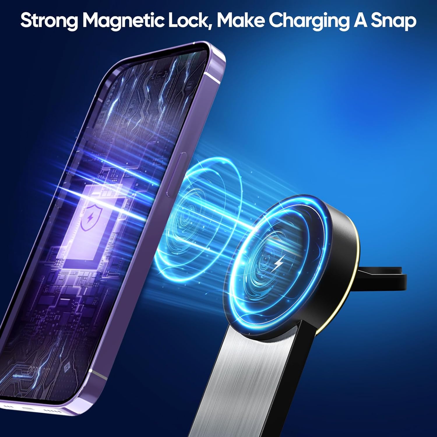 Estación de carga inalámbrica 3 en 1 para dispositivos Apple, cargador portátil Mag-Safe con luz, soporte de cargador compatible con iPhone